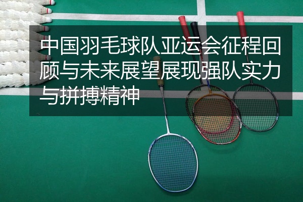 中国羽毛球队亚运会征程回顾与未来展望展现强队实力与拼搏精神